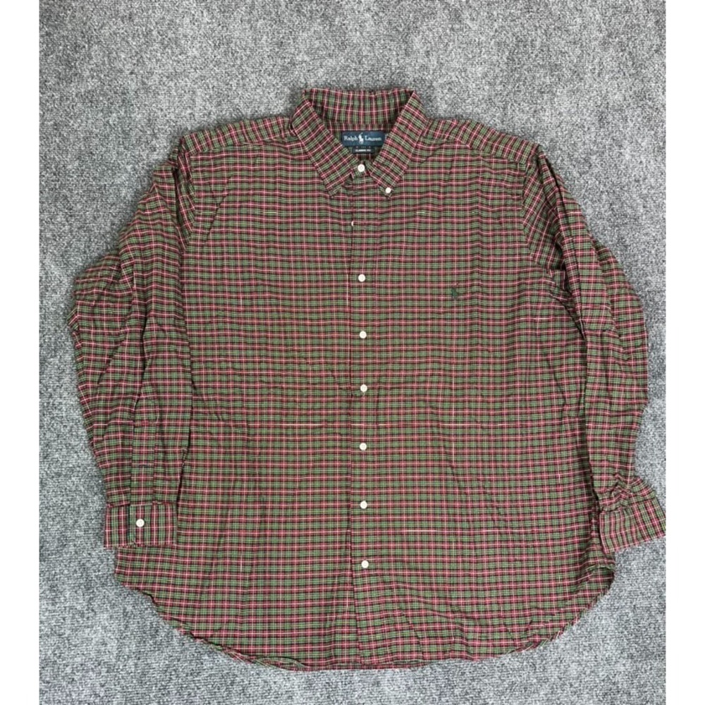 Ralph Lauren Classic Fit Plaid Button Down Shirt Men's‎ Red Green  Size 2XB Big